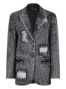 Пиджак из хлопка с лацканами с выемкой Hui Milano, серый