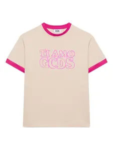 Футболка Ringer с графичным принтом Gcds, бежевый