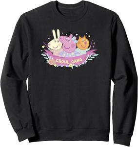 Толстовка с изображением Свинки Пеппы на Хэллоуин: группа привидений, друзей и группового фото Peppa Pig, черный