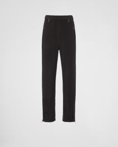 Брюки-джоггеры из переработанного технического флиса Prada, черный