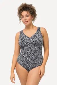 ULLA POPKEN Женский купальник с листьями, мягкими чашками и глубокой спиной.