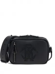 Сумка-мессенджер с логотипом Roberto Cavalli, черный