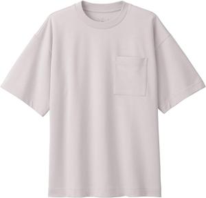 Футболка с коротким рукавом и широкими рукавами MUJI ABA60A3S с охлаждающим эффектом и защитой от УФ-излучения, светло-серый