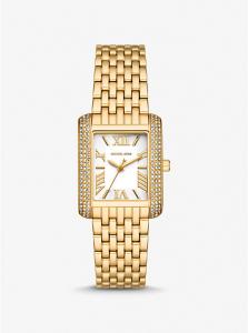 Миниатюрные часы с наждачной бумагой и паве из золота Michael Kors, золотой