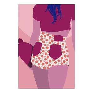 Фреска Artgeist Strawberries Shorts, розовый