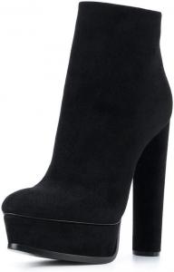 Женские ботильоны FSJ с заостренным носком, удобной платформой и массивными каблуками, с боковой молнией, размеры 4-15 US, Black
