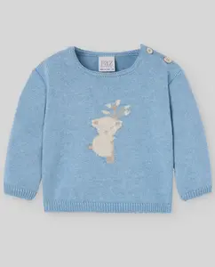 Детский свитер с вышивкой коллекция Koala Paz Rodríguez, светло-голубой