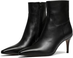 Женские ботильоны Zszszsu с заостренным носком, боковой молнией и шпилькой, стильная обувь для офиса, повседневной носки, вечеринок и свиданий, размеры 4-16 US, Black