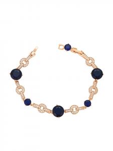Faina Женский браслет с кристаллами, розовое золото, темно-синий
