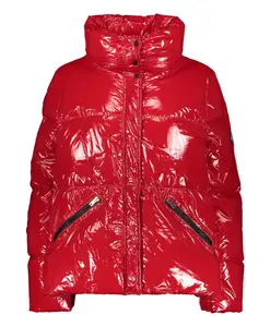 Пуховая куртка из блестящего нейлона с карманами на молнии. Herno, красный
