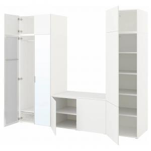 Шкаф с 9 дверями PLATSA IKEA, 260x42x221 см, белый