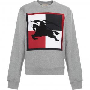 Burberry Женская толстовка серого меланжевого цвета с круглым вырезом средней толщины