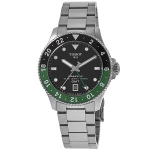 Tissot Seastar 1000 кварцевые GMT ​​черные стальные часы мужские