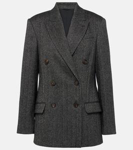 Пиджак из смесовой шерсти Brunello Cucinelli, Grey + White