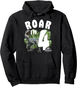 Худи с надписью Мир Юрского периода: День рождения. Рычание раптора. Мне 4 года Jurassic World, черный