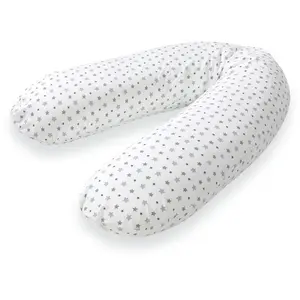Подушка для кормления Эластичная подушка для кормления белая с серыми звездами Träumeland, белый