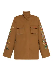 Утилитарная куртка с цветочным и стрелочным принтом OFF-WHITE, коричневый