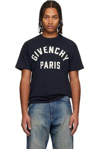 Givenchy Футболка темно-синего цвета с вышивкой «Givenchy Paris»