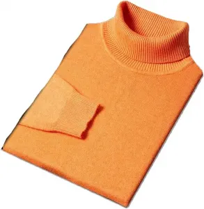 Мужской свитер с высоким воротником, утепленный, Slim Fit