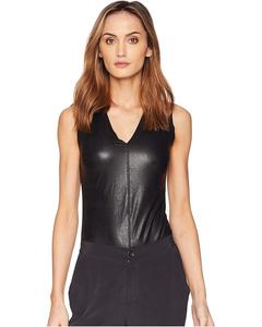 Футболка Commando Faux Leather V-Neck Bodysuit BDS014, черный