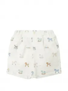 Шорты с принтом "качалка" FENDI KIDS, бежевый