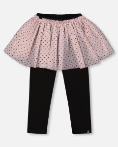 Детские леггинсы с тюлевой юбкой, розово-черные - для девочек Deux par Deux, Pink and black