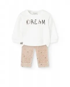 Детский комплект из футболки и штанишек с горошком Boboli, белый
