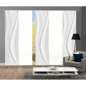 Раздвижная штора LAURINA набор из 5 шт. Панельная каретка, 5 шт., раздвижная штора с цифровой печатью, набор из 5 шт. LAURINA Home Wohnideen, серый