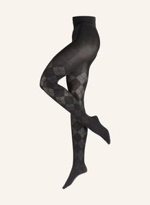 Колготки с узором аргайл Burlington, черный