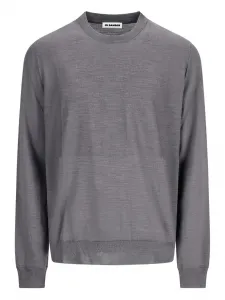 Шерстяной свитер с круглым вырезом JIL SANDER, серый