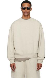 Классический флисовый свитшот с круглым вырезом Fear Of God Essentials, серый