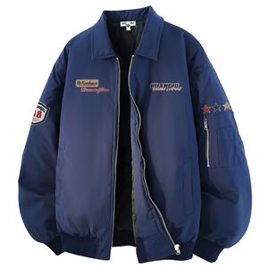 Куртка Unisex Lapel Thickened HUANQIU, темно-синий[padded and thickened]