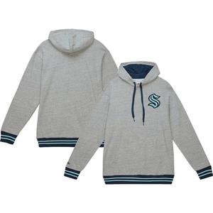 Мужской классический пуловер с капюшоном Mitchell & Ness Heather Grey Seattle Kraken Classic French Terry