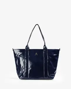 Женская сумка-шоппер с сатинированной отделкой и двойной ручкой Scalpers, синий