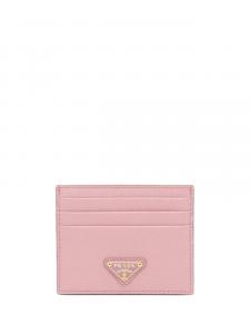 Картхолдер из сафьяновой кожи Prada, розовый