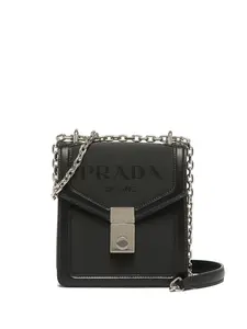 Сумка на плечо с жаккардовым логотипом Prada, черный