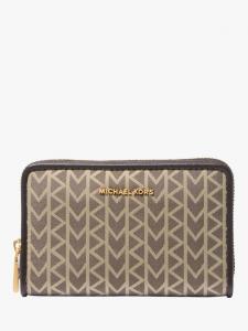 Кошелёк Jet Set с логотипом в технике жаккард Michael Kors, Brown/Multi