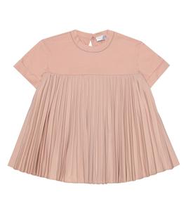 Хлопковая футболка со складками Brunello Cucinelli, розовый