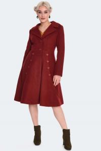 Пальто Voodoo Vixen Heart Button Flare Coat, красный