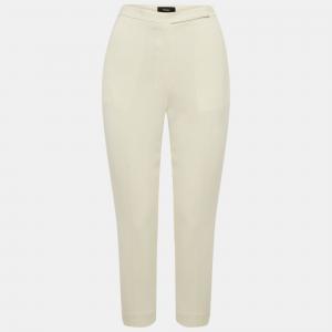 Укороченные брюки Theory Rice White Admiral Crepe с высокой талией и зауженным кроем