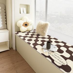 Budis Ковер 50х150 см для балкона/спальни, толстый, с коротким плюшем, не скользит, черный [Faux Wool]