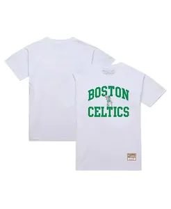 Мужская белая футболка Boston Celtics Hardwood Classics Vintage Warm Up Mitchell & Ness