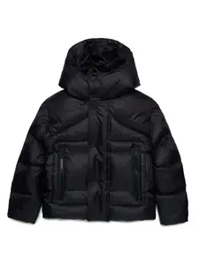 Пуховик с капюшоном DSQUARED2 KIDS, черный