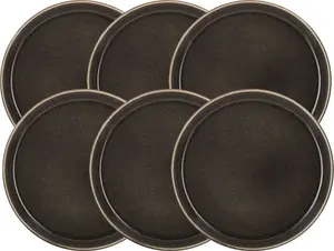 Тарелка для завтрака , матово-серая/блестящая серая, 21 см, набор 6 Bitz