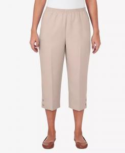 Женские классические джинсовые брюки-капри с пуговицами на подгибку Alfred Dunner, коричневый/бежевый