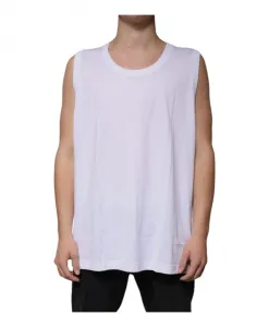 Белая хлопковая майка Dolce & Gabbana, белый