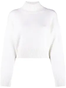 Шерстяной джемпер с воротником-стойкой Fabiana Filippi, белый