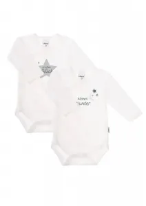 Боди Liliput с запахом "Великое счастье" и практичной планкой на кнопках, белый