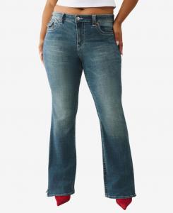 Джинсы Becca Bootcut Flap Jeans больших размеров с боковыми разрезами True Religion, Honey Crisp