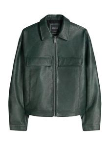 Bershka Куртка для межсезонья в темно-зеленом цвете